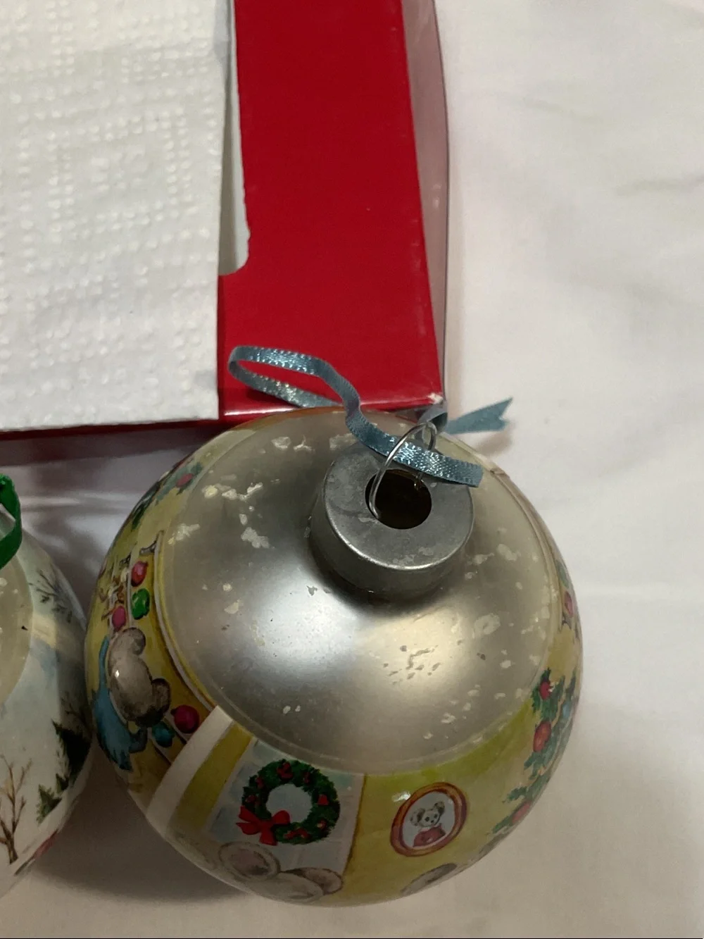 Vintage Mouse Holiday Glass Ornaments — Set of 3